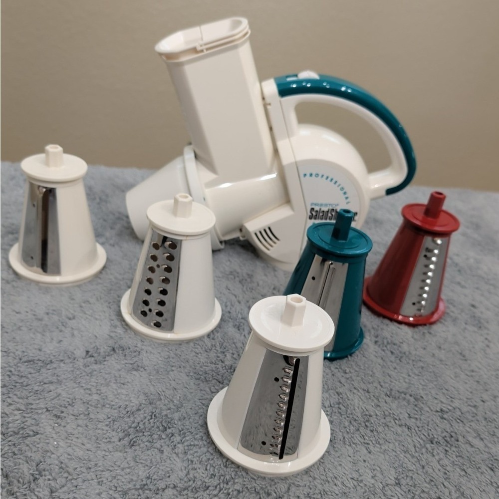 Presto Professional Salad Shooter Plus 5 Cones Electric Slicer Shredder Grater - Picture 6 of 6